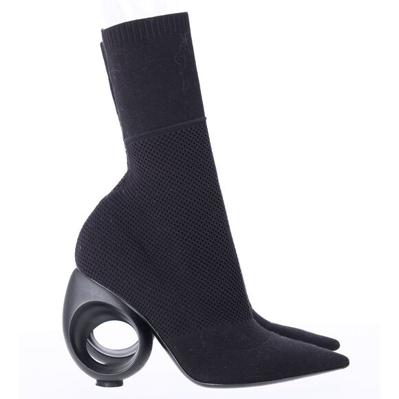 Burberry Kimberley Pointed Toe Ankle Boots in Black Knit Stretch Fabric - Picture 1 of 12